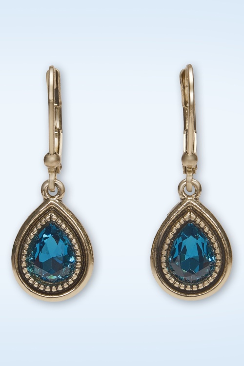 Lovely - Mini Teardrop dangle oorbellen in teal