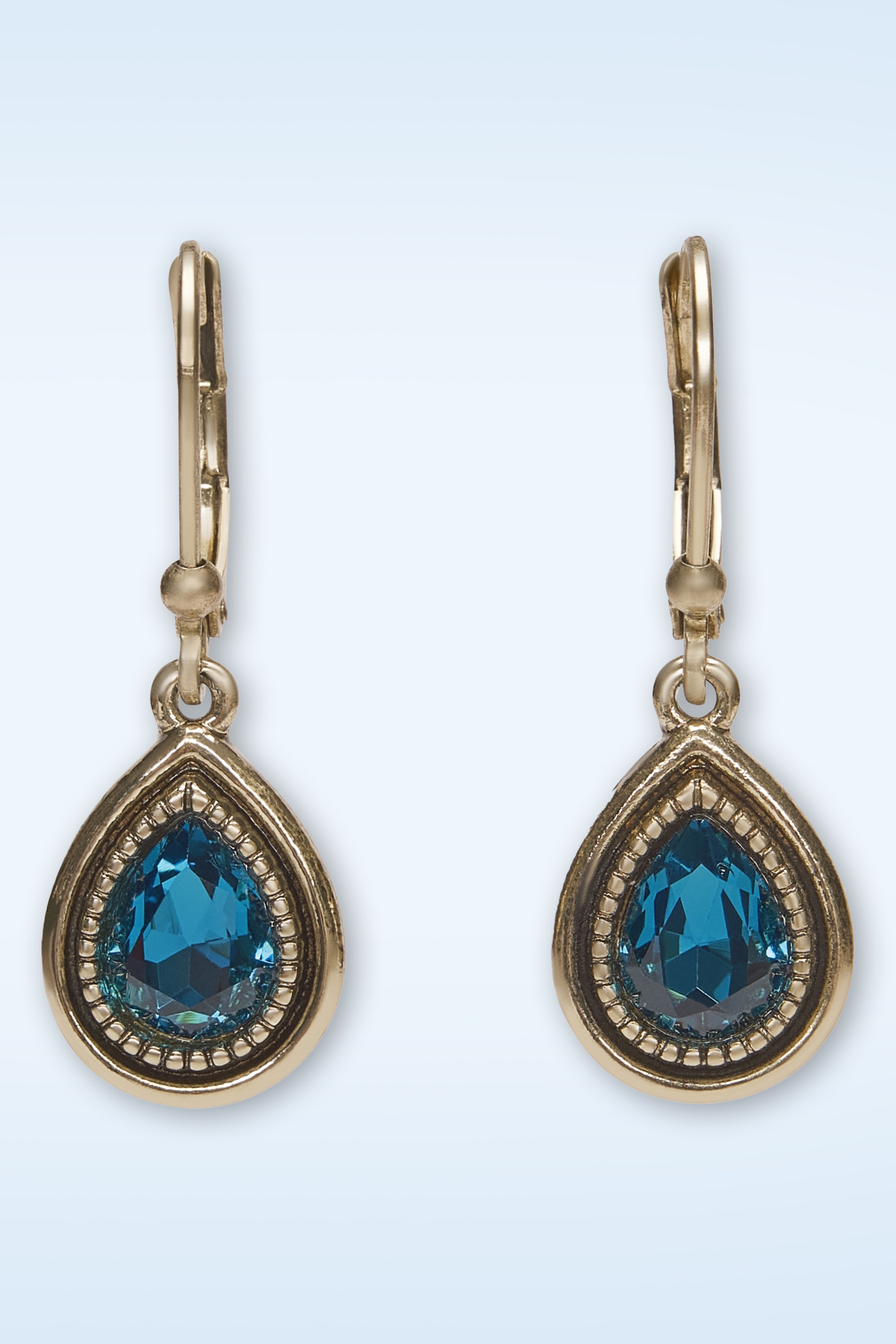 Lovely - Mini Teardrop dangle oorbellen in teal