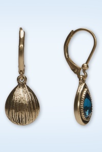 Lovely - Mini Teardrop dangle oorbellen in teal 2