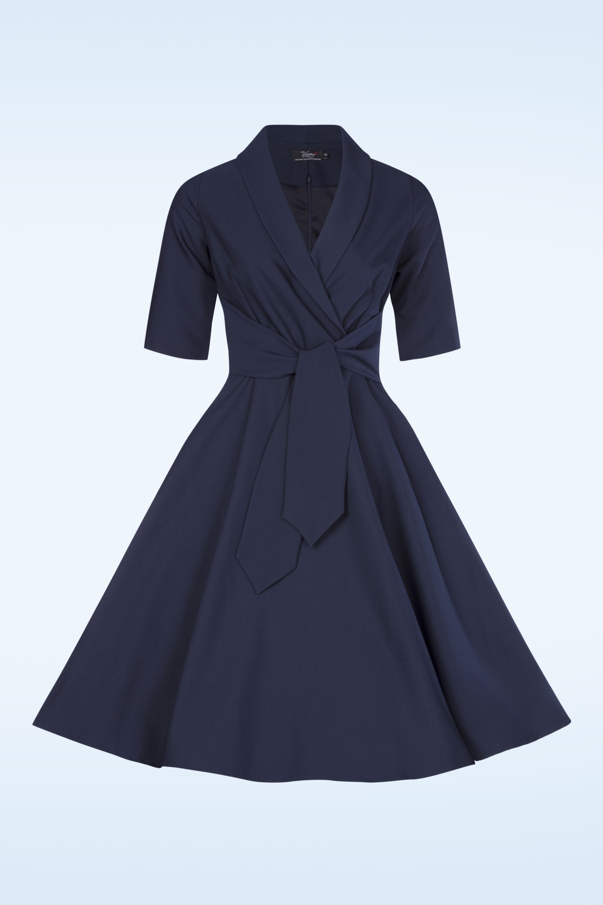 Vintage Diva  - The Emma swing jurk in navyblauw 6