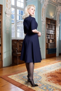 Vintage Diva  - The Emma swing jurk in navyblauw 2