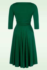 Vintage Diva  - The Allessandra swing jurk in smaragdgroen 9