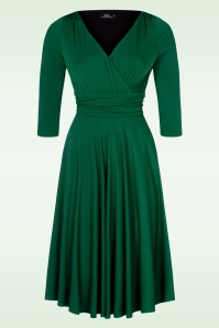 Vintage Diva  - The Allessandra swing jurk in smaragdgroen 3