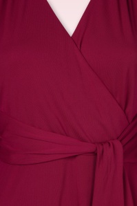 Vintage Diva  - The Isobelle Wrapover jurk in bordeauxrood 5