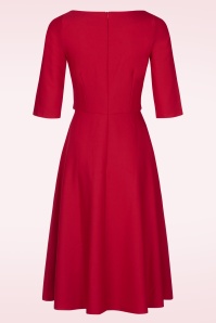 Vintage Diva  - The Juliana a-lijn jurk in scarlet rood 5