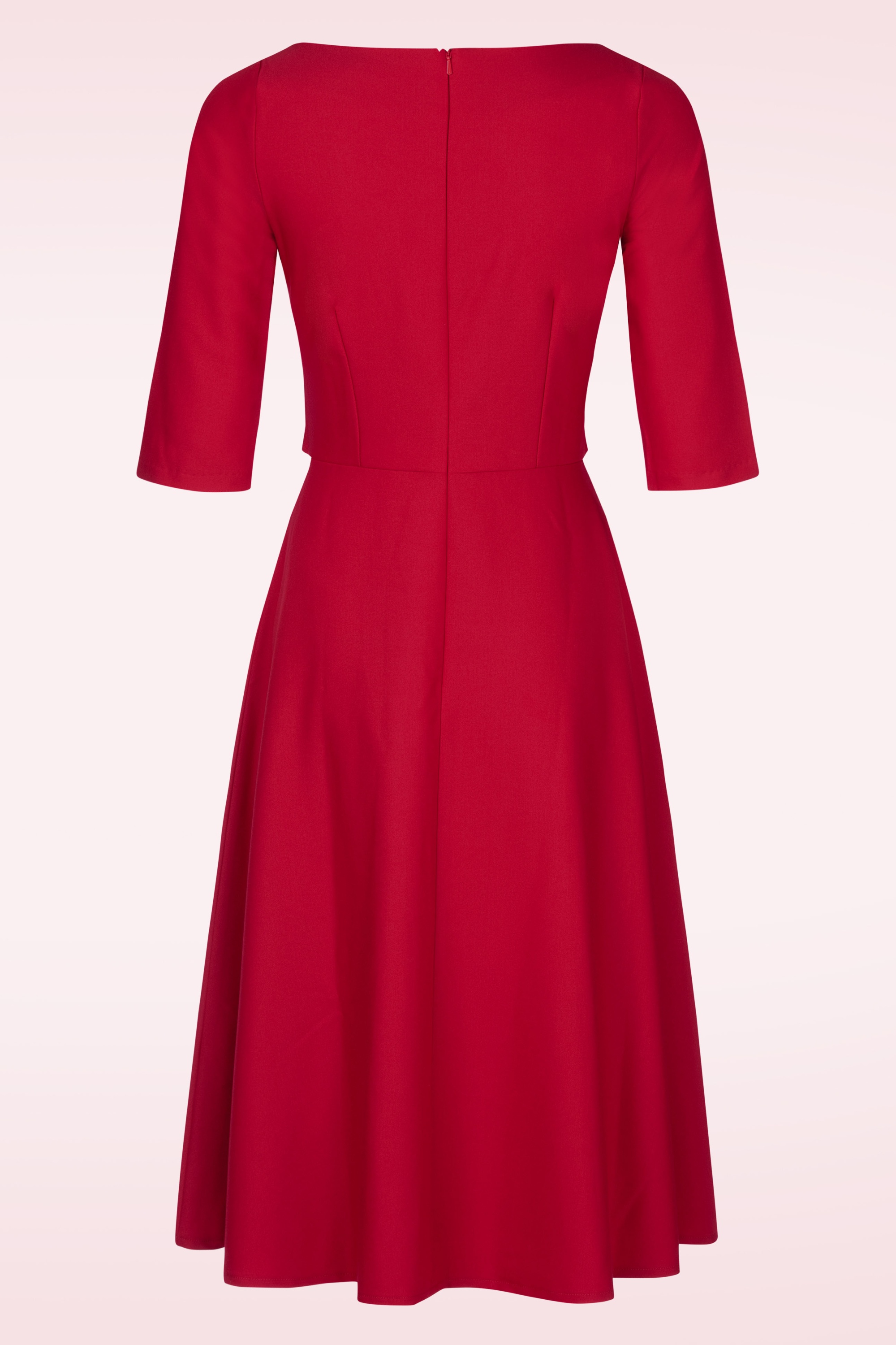 Vintage Diva  - The Juliana a-lijn jurk in scarlet rood 5