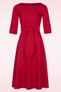 Vintage Diva  - The Juliana a-lijn jurk in scarlet rood