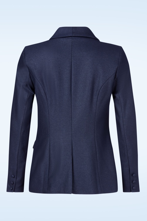 Vintage Diva  - Lilly Marlene Glitter blazer in navyblauw 8