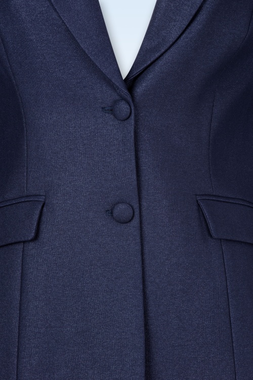 Vintage Diva  - Lilly Marlene Glitter blazer in navyblauw 5