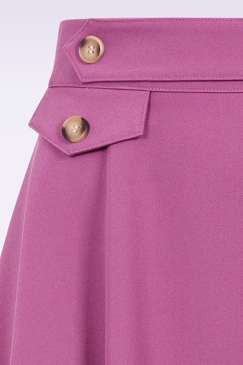 Banned Retro - Lucia swing rok in orchidee roze  4