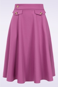 Banned Retro - Lucia swing rok in orchidee roze  2