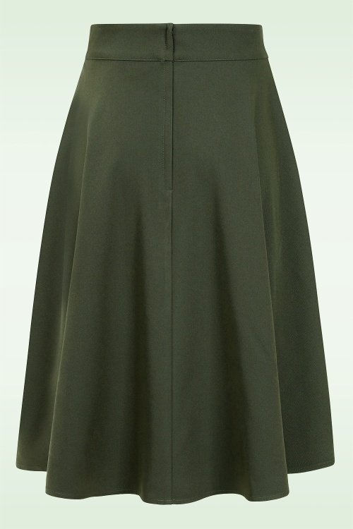 Banned Retro - Lucia swing rok in jeneverbes groen 5