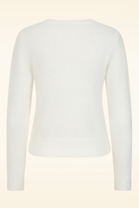 Banned Retro - Falalala gebreid truitje in ivoorwit 3
