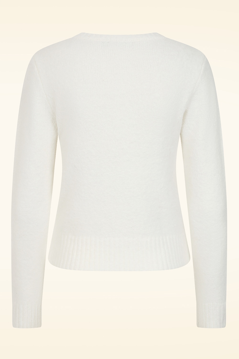 Banned Retro - Falalala gebreid truitje in ivoorwit 3