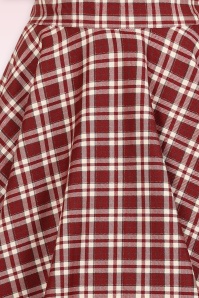 Banned Retro - Melanie geruite swing rok in bordeauxrood  4