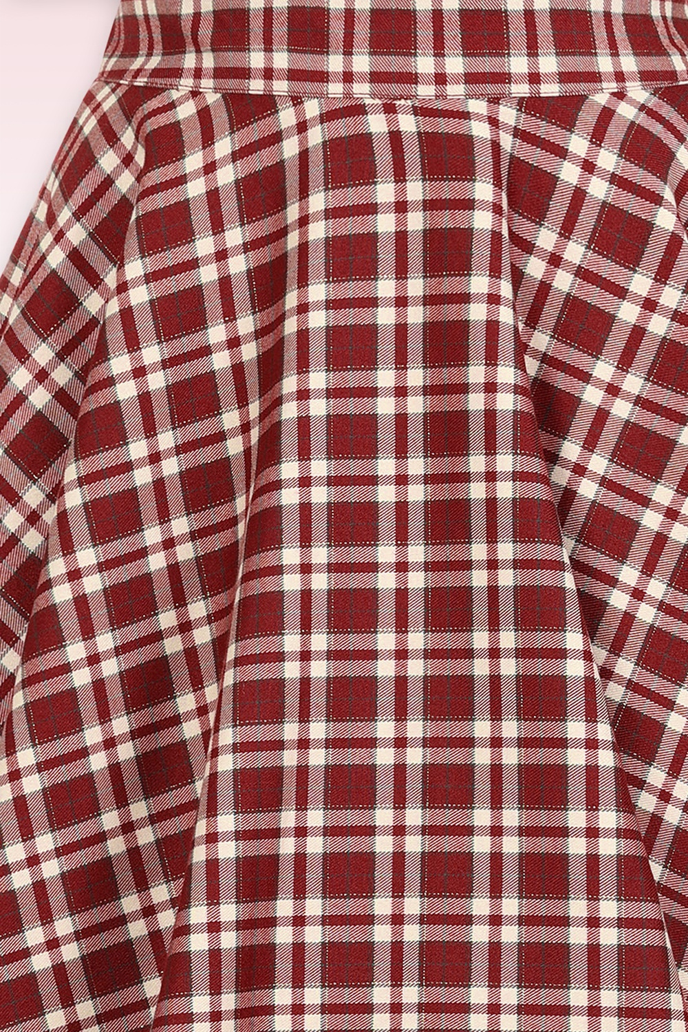 Banned Retro - Melanie geruite swing rok in bordeauxrood  4