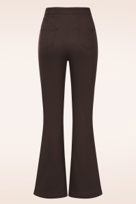 Banned Retro - Legs Eleven uitlopende broek in bruin 3