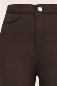 Banned Retro - Legs Eleven uitlopende broek in bruin 2