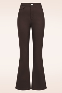 Banned Retro - Legs Eleven uitlopende broek in bruin