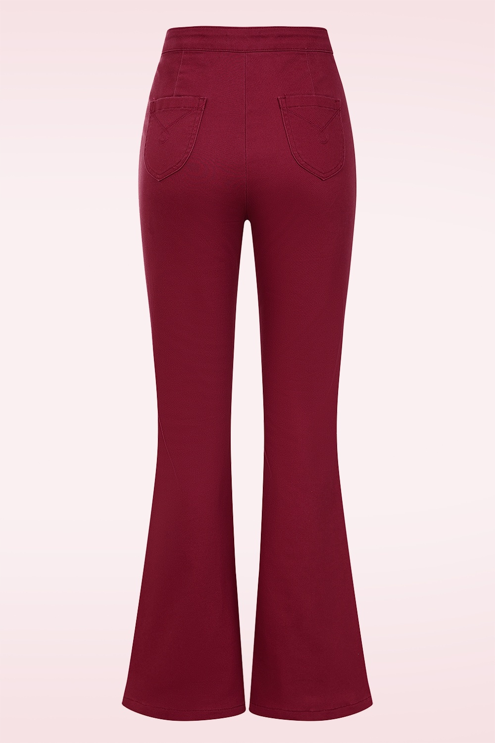 Banned Retro - Legs Eleven uitlopende broek in bordeauxrood 3