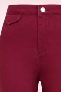 Banned Retro - Legs Eleven uitlopende broek in bordeauxrood 2