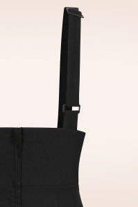 Banned Retro - Tatum pencil rok met bretels in zwart 4