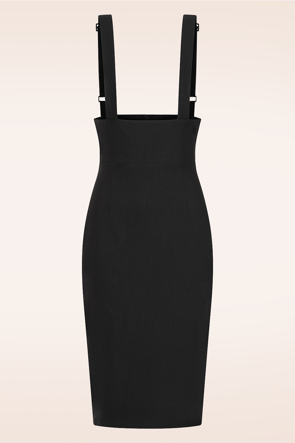 Banned Retro - Tatum pencil rok met bretels in zwart 2