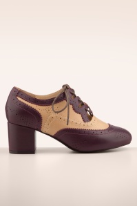 Lola Ramona ♥ Topvintage - Ava Tailored Elegance shoe booties in aubergine en taupe 2