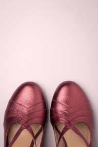 Lola Ramona ♥ Topvintage - Ava Radiance pumps in metallic oxblood rood 3
