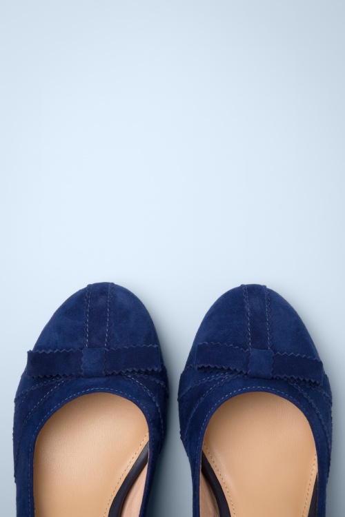 Lola Ramona ♥ Topvintage - Eve Suede Whispers pumps in donkerblauw 3