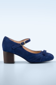 Lola Ramona ♥ Topvintage - Eve Suede Whispers pumps in donkerblauw 2