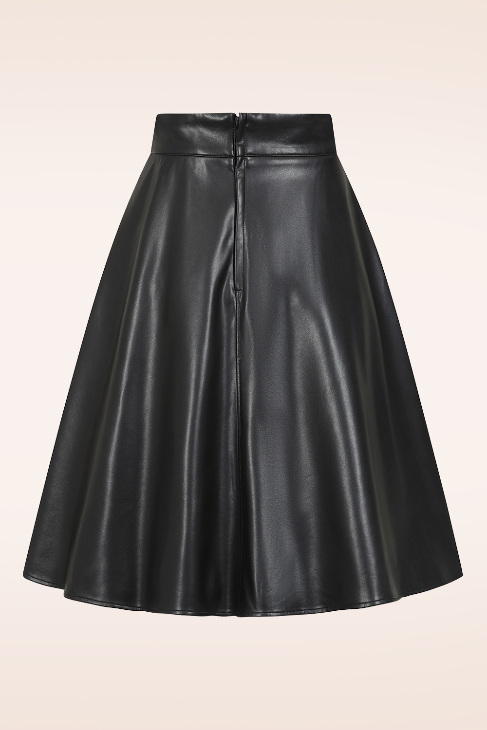 Banned Retro - Piper lederlook swing rok in zwart 5