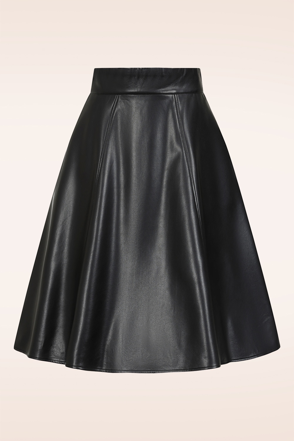 Banned Retro - Piper lederlook swing rok in zwart 2