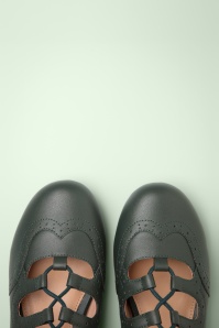 Lola Ramona ♥ Topvintage - Penny Timeless Steps platte schoentjes in donkergroen 3