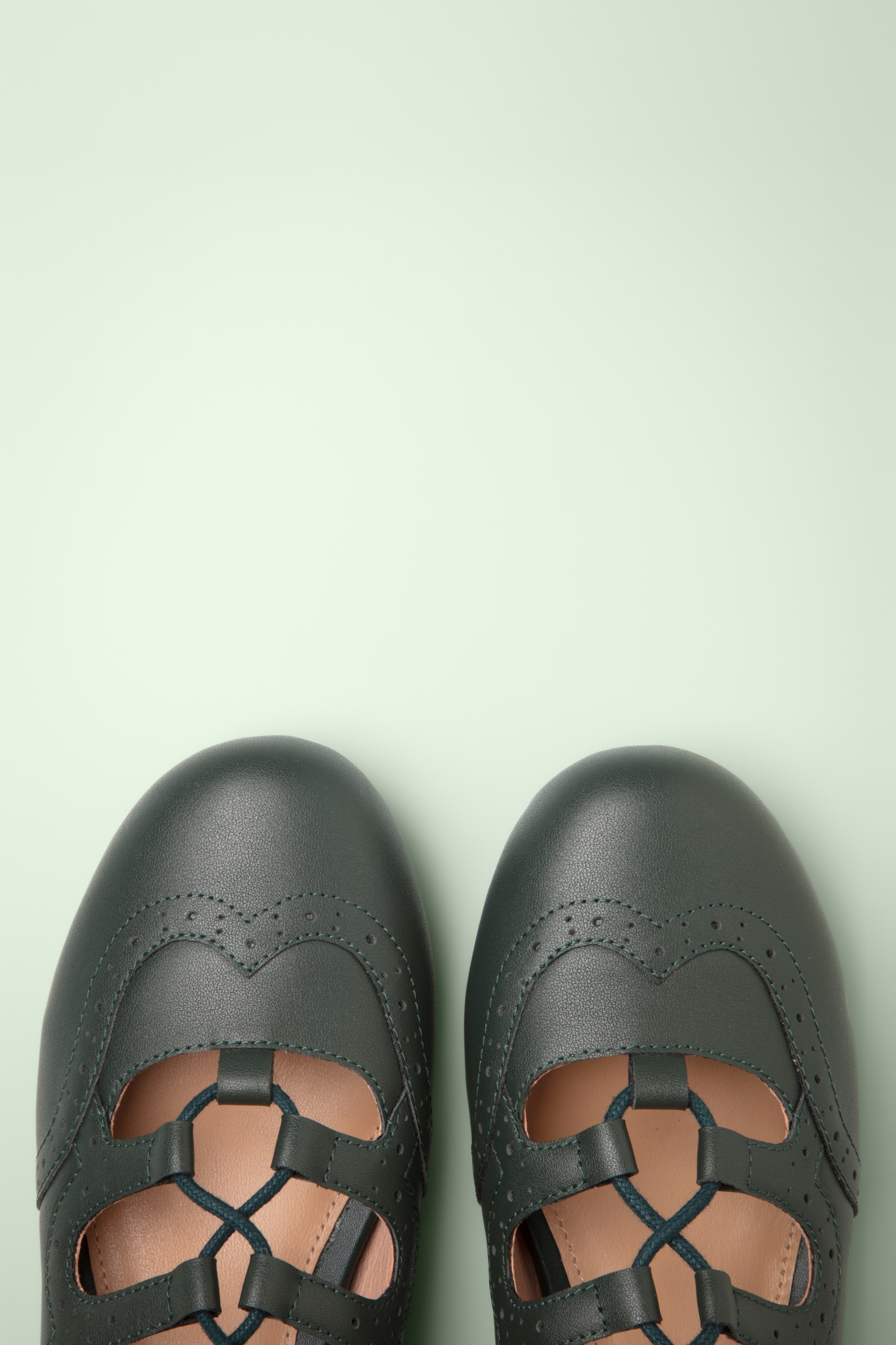 Lola Ramona ♥ Topvintage - Penny Timeless Steps platte schoentjes in donkergroen 3