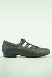 Lola Ramona ♥ Topvintage - Penny Timeless Steps platte schoentjes in donkergroen 2