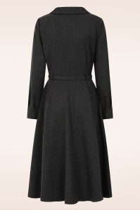 Banned Retro - Katherine swing jurk in donkergrijs 5