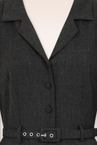 Banned Retro - Katherine swing jurk in donkergrijs 4