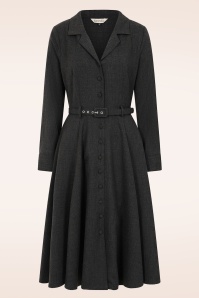 Banned Retro - Katherine swing jurk in donkergrijs 2