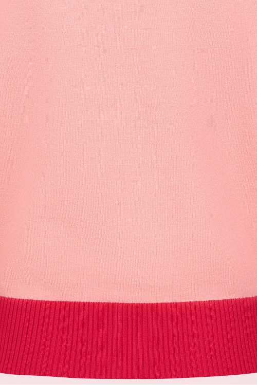 Banned Retro - Deck the Claw gebreid truitje in roze en rood 5