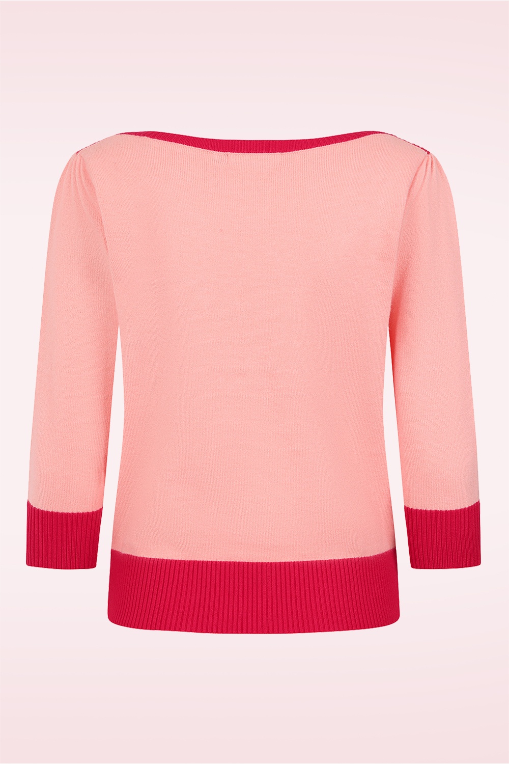 Banned Retro - Deck the Claw gebreid truitje in roze en rood 6