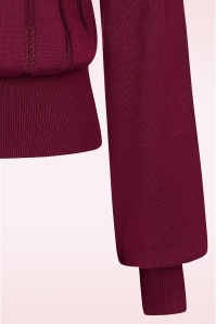Banned Retro - Laci Chevron gebreide top in bordeauxrood 3
