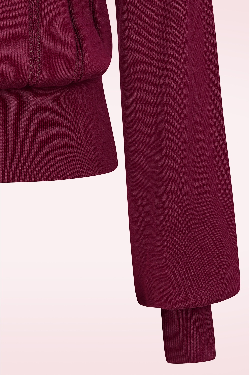 Banned Retro - Laci Chevron gebreide top in bordeauxrood 3