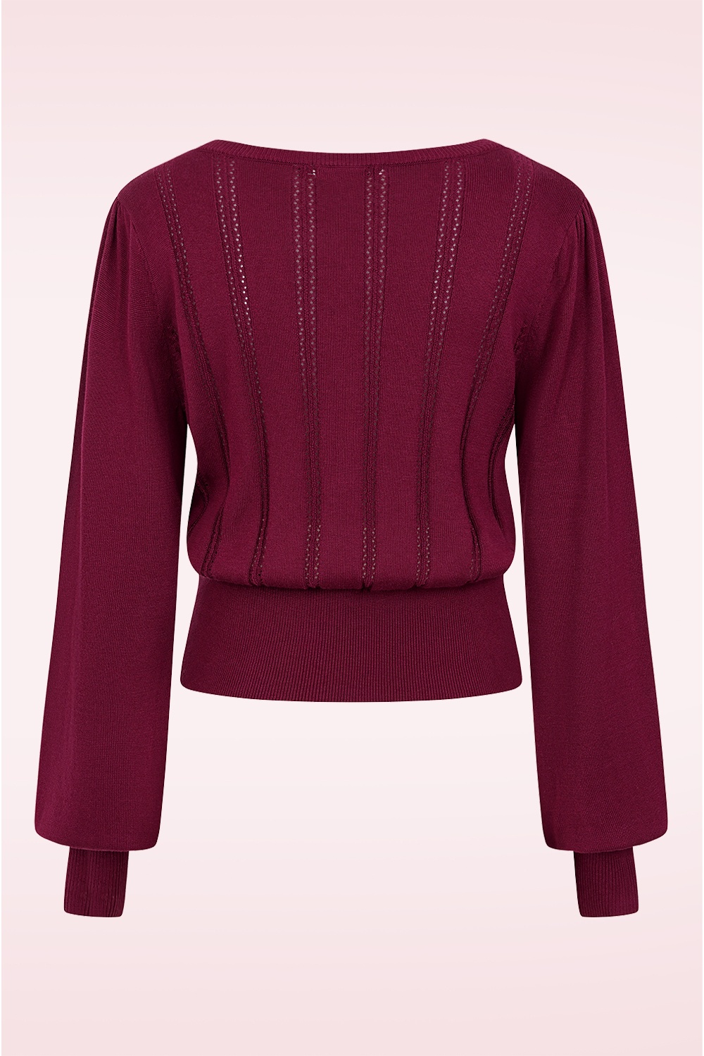 Banned Retro - Laci Chevron gebreide top in bordeauxrood 4