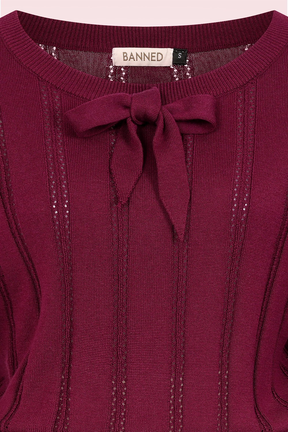 Banned Retro - Laci Chevron gebreide top in bordeauxrood 2