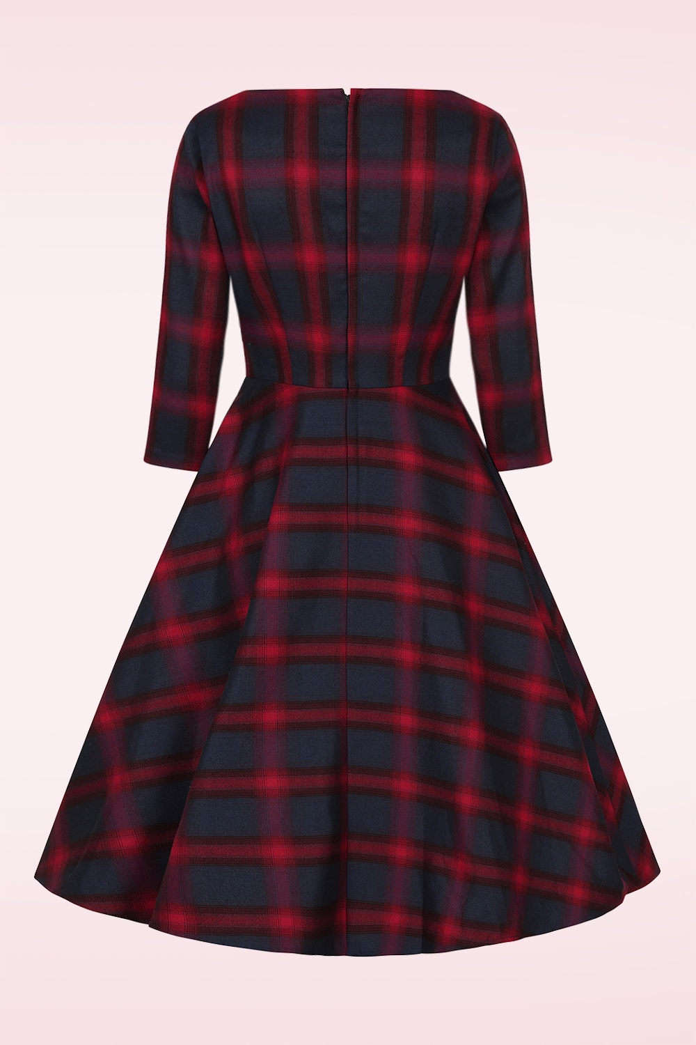 Banned Retro - Diana geruite swing jurk in rood en blauw 5