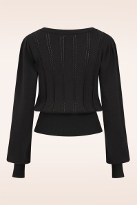 Banned Retro - Laci Chevron gebreide top in zwart 4