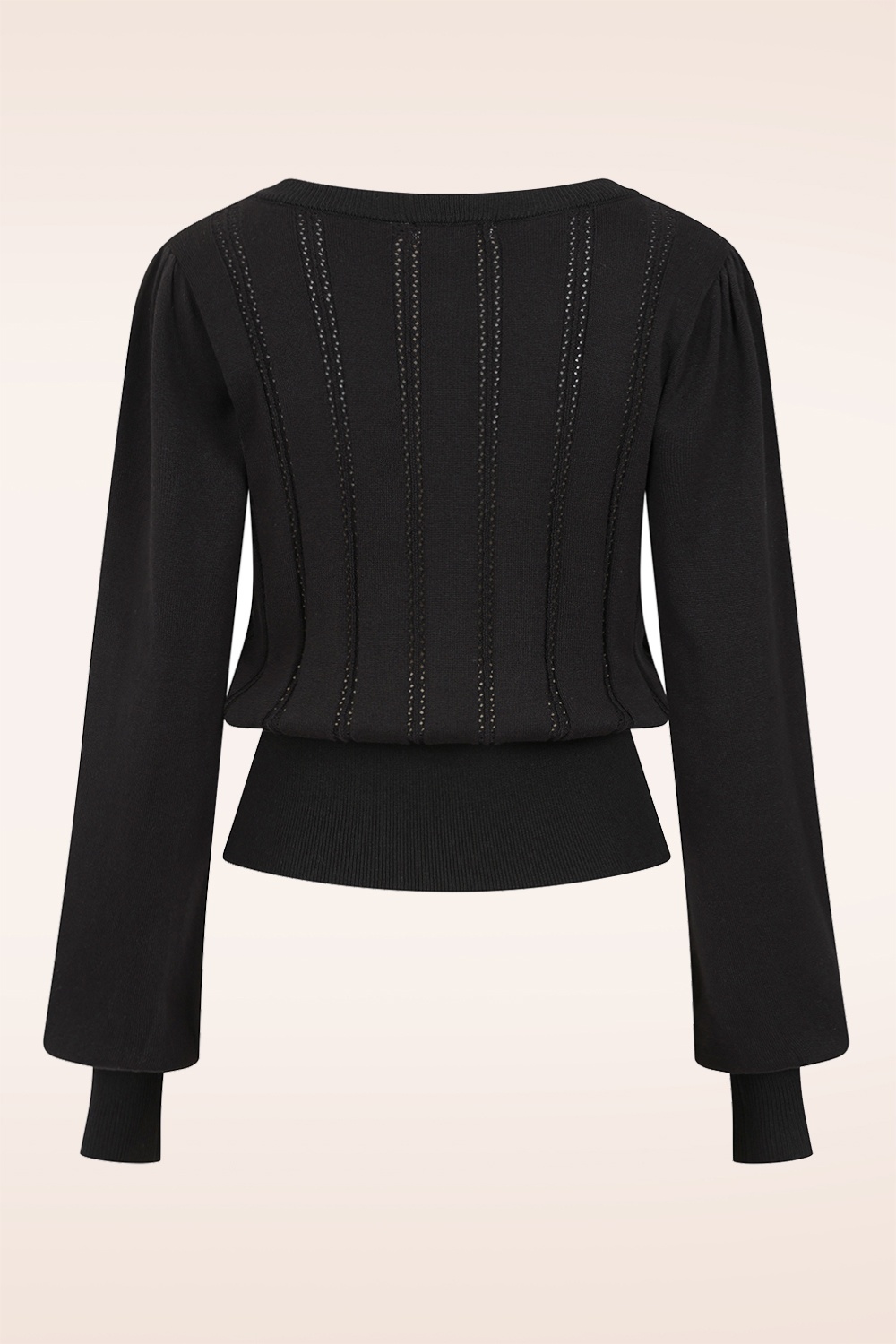 Banned Retro - Laci Chevron gebreide top in zwart 4