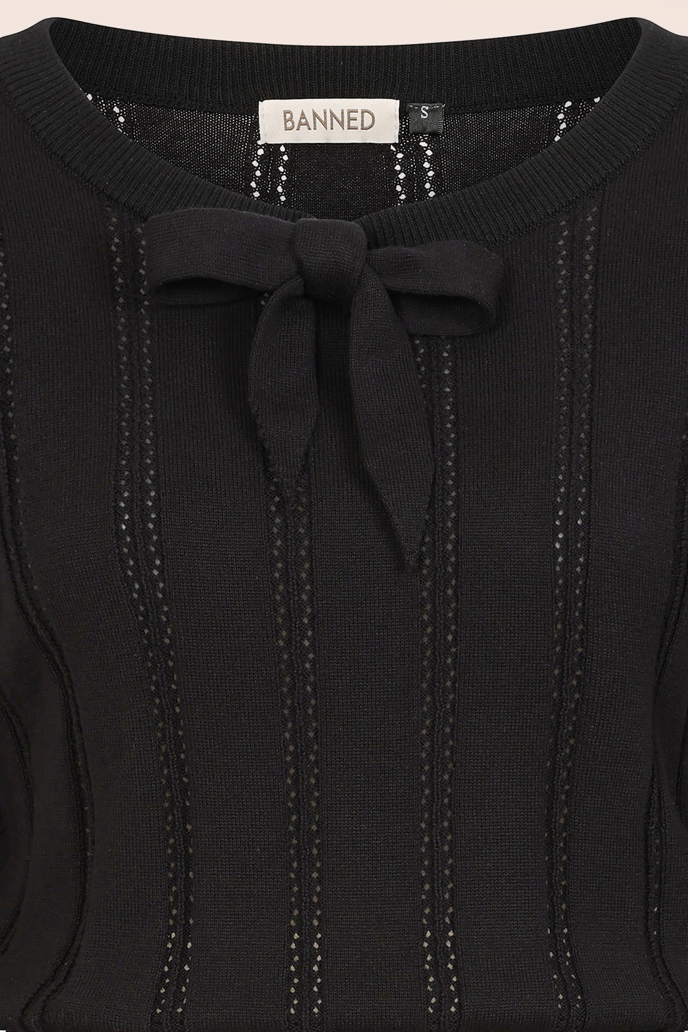 Banned Retro - Laci Chevron gebreide top in zwart 2