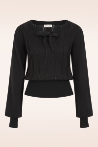 Banned Retro - Laci Chevron gebreide top in zwart